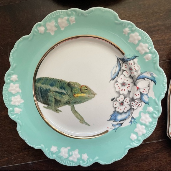 Vintage Anthropologie Lou Rota NATURE TABLE DESSERT PLATE Set of 6 - Picture 4 of 16